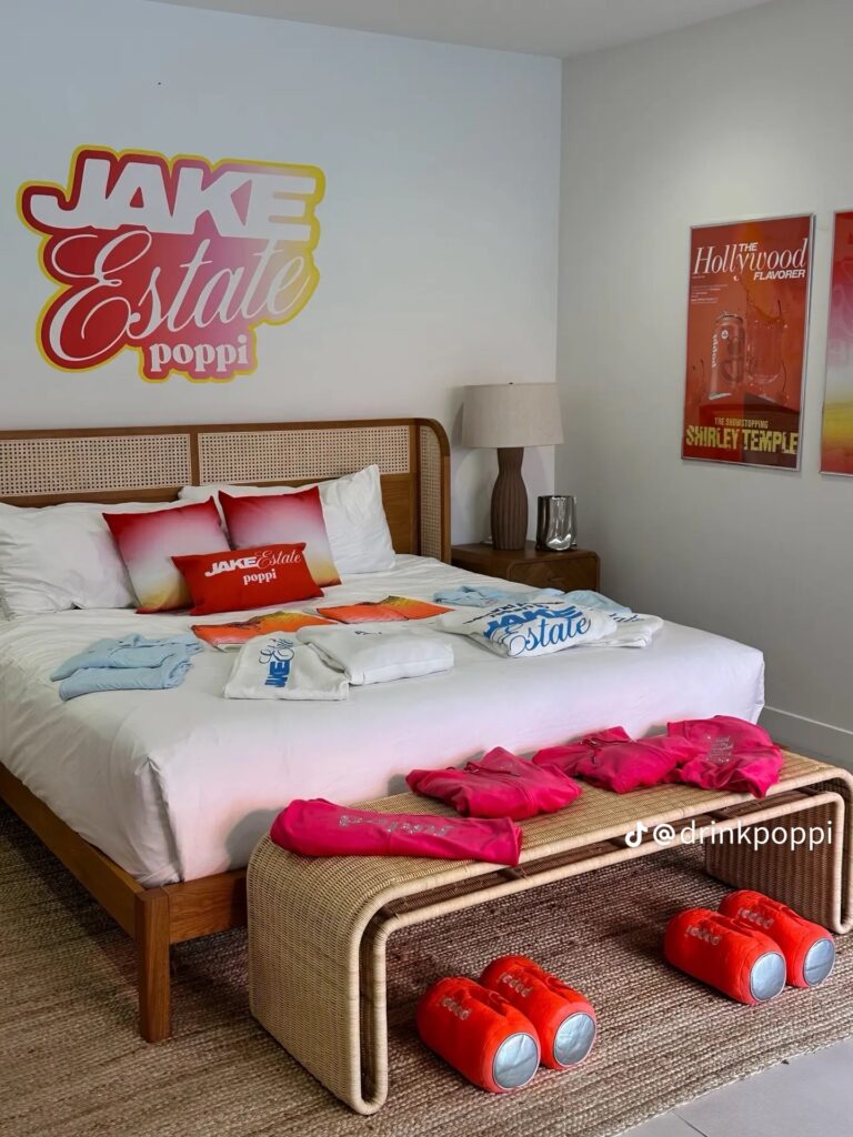Poppi Coachella marketing strategy influencer house room tour