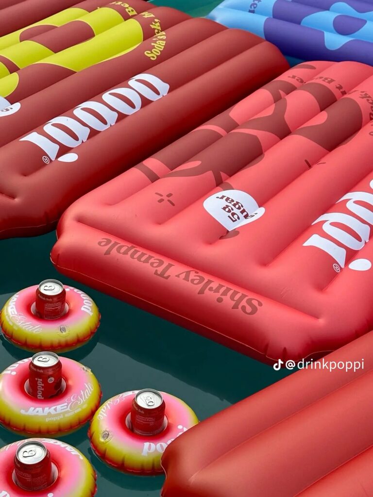 Poppi Coachella marketing strategy influencer house pool setup